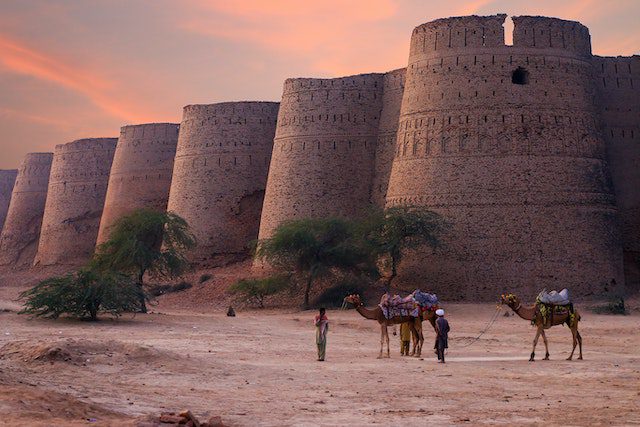 Qila Derawar Beautiful Desert in Bahawalpur. Derawar Fort, Bahawalpur Pakistan